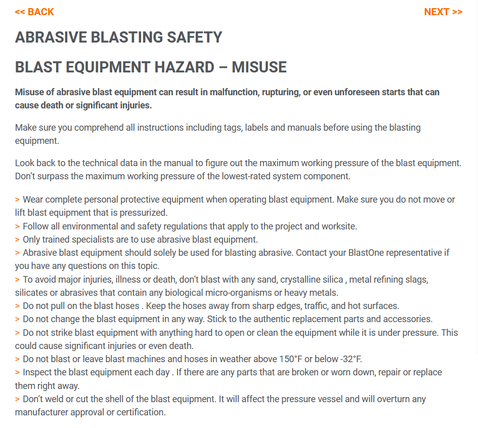 ABRASIVE BLASTING SAFETY