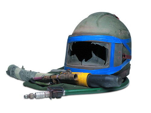 Damaged Blast Helmet