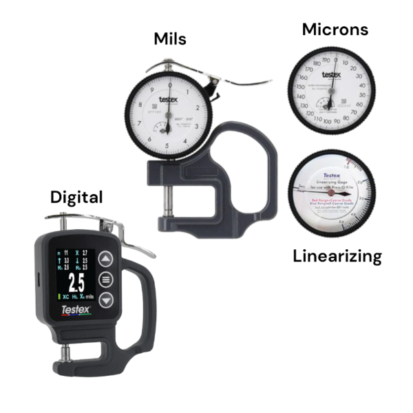 Testex Tape Micrometers / Analog Replica Tape Surface Profile Gauges