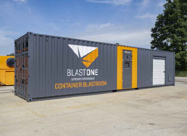 shipping container blast booth room